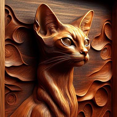 3D model Abyssinian cat (STL)